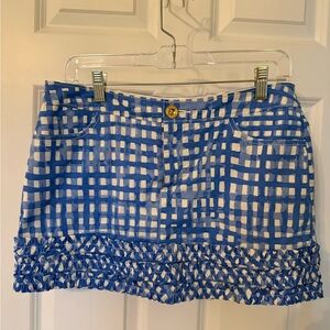Lilly Pulitzer Blue and White checker skort.